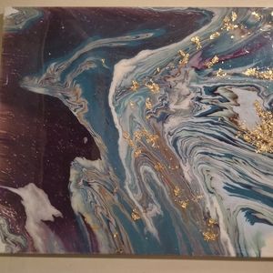 26"x 24" Mixed Media Wall Canvas Decor